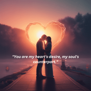 "You are my heart's desire, my soul's counterpart."