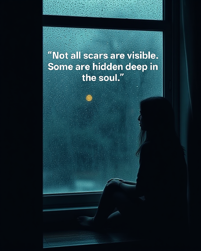 A lonely person sitting by a rainy window in black and white, reflecting emotional pain and sadness — perfect for short sad quotes about life and love.
