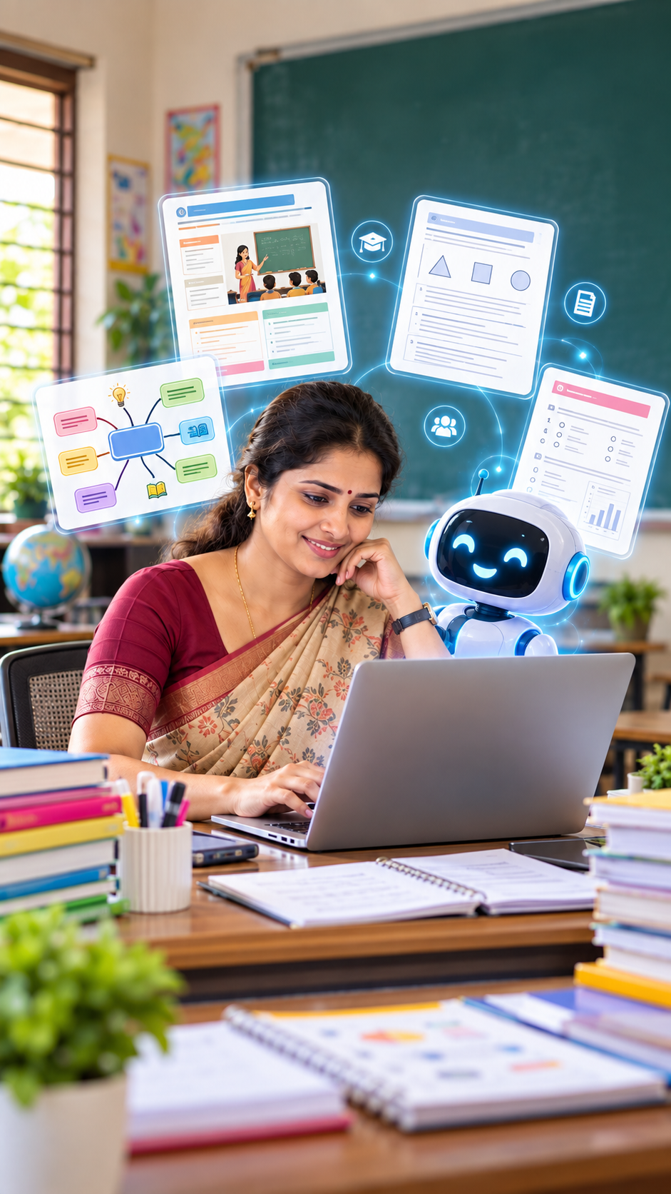Happy Teacher with AI